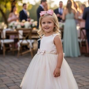 Blueberi Boulevard Girls Formal Champagne Pink Dress Size 6 Fully Lined